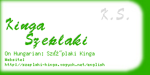 kinga szeplaki business card